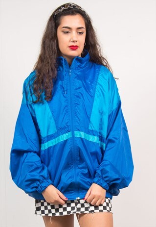 VINTAGE 90'S BLUE SHELL JACKET TRACKSUIT