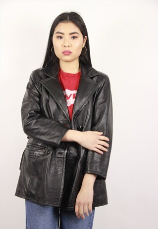 VINTAGE BLACK 90S LEATHER JACKET