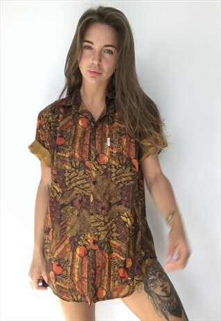PATTERNED OVERSIZED RETRO VINTAGE UNISEX FESTIVAL SHIRT