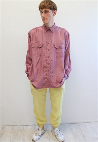 90'S DUST PINK SILK SHIRT