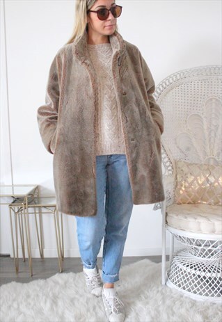 VINTAGE COAT FAUX FUR