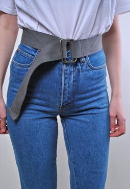 Vintage minimalist wide cotton belt 