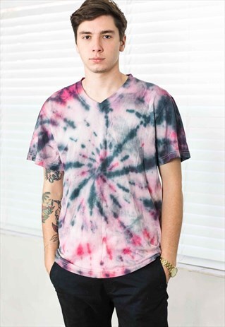 VINTAGE TIE DYE T-SHIRT LOGO 90S L 8.4