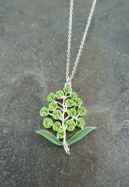 Euphorbia Green Flower Pendant Necklace