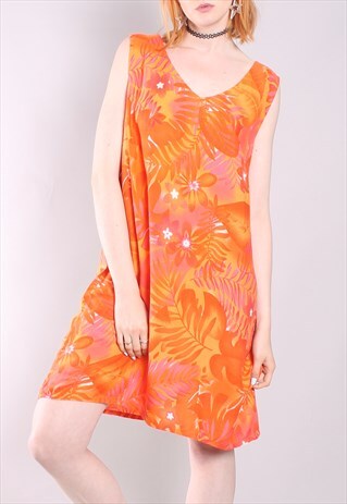 VINTAGE 90S HAWAIIAN TROPICAL BEACH SMOCK DRESS