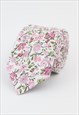 Pink Cotton Floral Wedding Tie