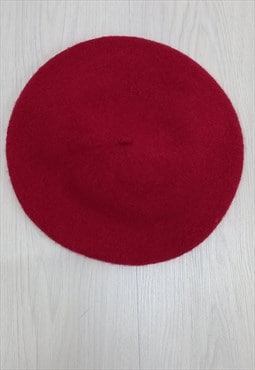 Noa Noa Knit Beret Hat Red Wool