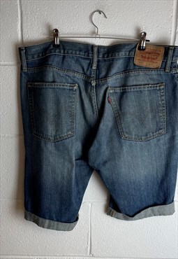 Levis 514 Slim Straight Blue Denim Shorts 
