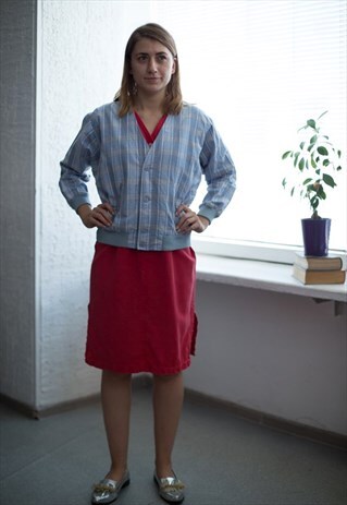 VINTAGE 80'S LIGHT BLUE PLAID JACKET
