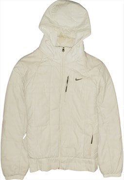 Vintage 90's Nike Windbreaker Swoosh Hooded Beige Cream