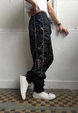 VINTAGE 90' OLDSCHOOL COOL UNISEX BLACK SWEAT TROUSERS