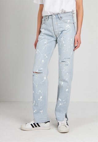 VINTAGE LIGHT BLUE LEVI'S 501 FIT REWORKED DENIM JEANS