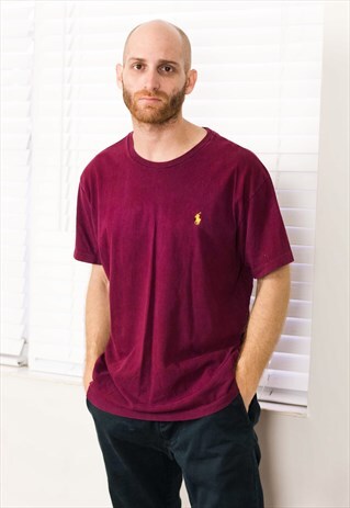 VINTAGE POLO RALPH LAUREN T-SHIRT LOGO 90S M 6.3