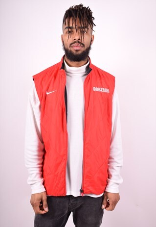 NIKE MENS VINTAGE REVERSIBLE GILET MEDIUM RED 90'S