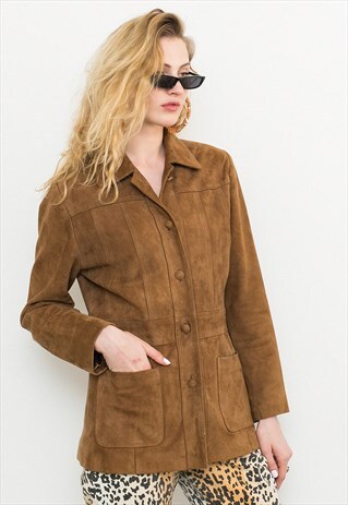 BROWN LEATHER SUEDE JACKET