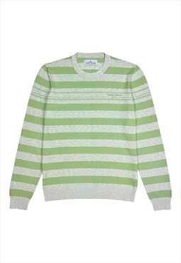 Stone Island SS 2017 Knitted Sweater in Striped Green & Grey