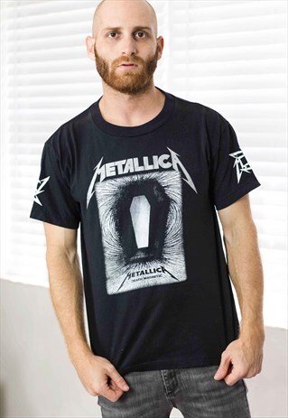 VINTAGE METALLICA DEATH MAGNETIC BAND T-SHIRT LOGO 90S M 6.0
