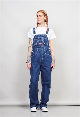 VINTAGE 90'S REVOLT DARK-WASH STRAIGHT LEG DUNGAREES
