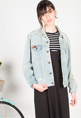 VINTAGE 80S LEE EMBELLISHED DENIM JACKET / S0169