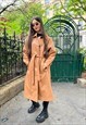 KZELL PU TRENCH COAT WITH HIGH COLLAR IN CAMEL 