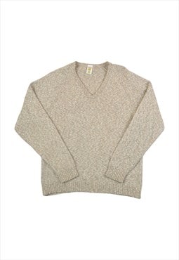 Vintage Knitwear Sweater V Neck Beige XL