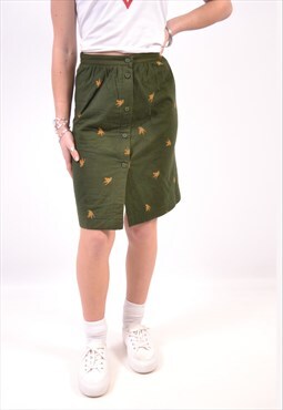 Vintage Benetton A-Line Skirt Green
