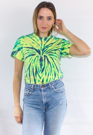 RETRO LIME GREEN FESTIVAL TIE DYE T-SHIRT