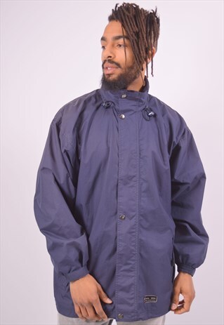 VINTAGE K-WAY WINDBREAKER JACKET NAVY BLUE