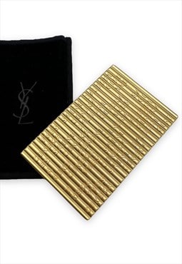 Vintage Yves Saint Laurent Mirror Compact metal Gold Tone