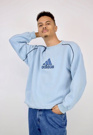 VINTAGE 90'S LIGHT BLUE ADIDAS SWEATSHIRT