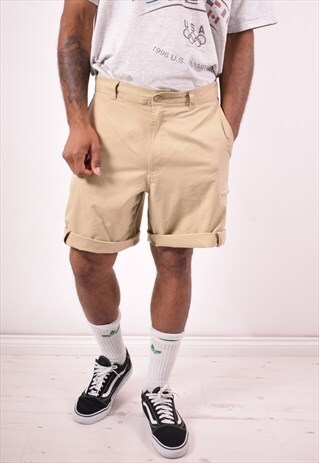 CHAMPION MENS VINTAGE SHORTS W36 BEIGE 90S