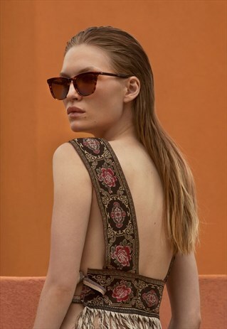UPGRADE BROWN CAT-EYE SUNGLASSES