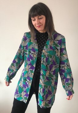 Vintage 80s Floral Blouse Top