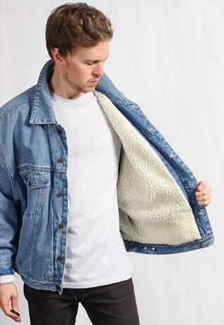 VINTAGE FLEECED LINED DENIM JACKET
