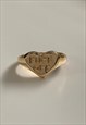 FCK OFF. GOLD HEART ENGRAVED SIGNET RING IMPERFECT