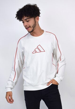 VINTAGE 90S ADIDAS WHITE LOGO SWEATSHIRT