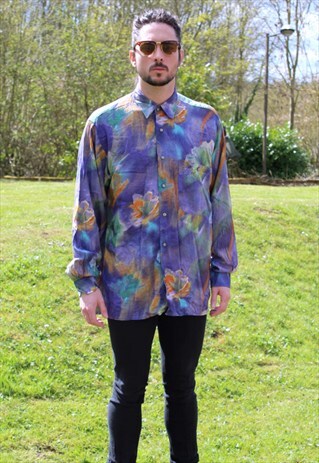 VINTAGE 80S ART NERD SHIRT - LARGE