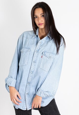 VINTAGE 80S LEVI'S DENIM SHIRT / S9387