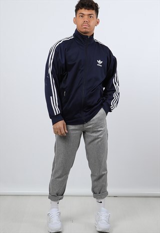 VINTAGE ADIDAS MEDIUM NAVY TRACK JACKET