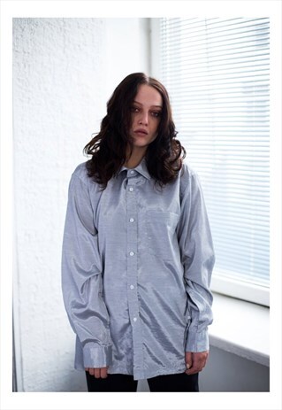 VINTAGE 90'S SILVER SHIMMERING SHIRT