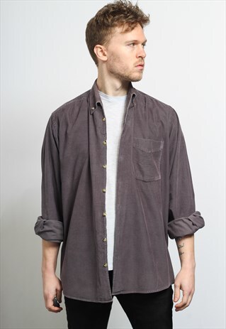 VINTAGE CORDUROY CORD SHIRT GREY