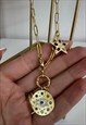 EYE MEDALLION AND STAR GOLD PLATED NECKLACE 