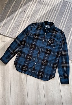 Fred Perry Blue Black Check Shirt