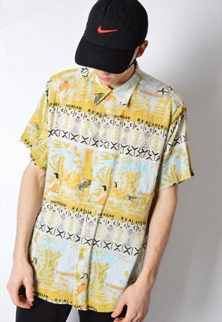 VINTAGE 80S HAWAII FESTIVAL SHORT SLEEVE SHIRT