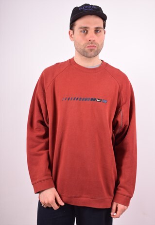 NIKE MENS VINTAGE SWEATSHIRT JUMPER XL BROWN 90S