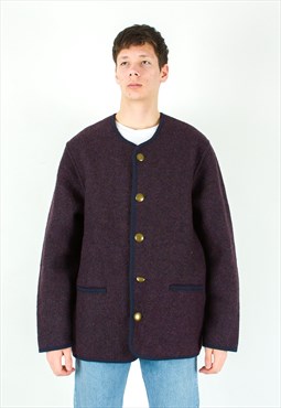 Stapf XL Wool Cardigan Jacket Coat Sweater Trachten Warm 