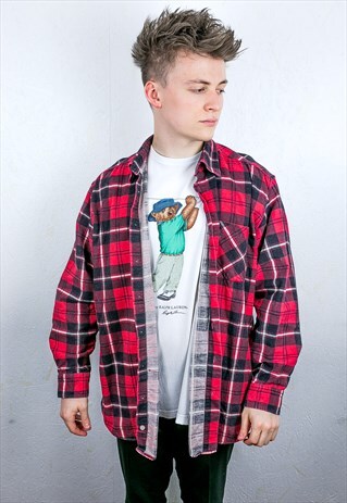 VINTAGE CHECK FLANNEL SHIRT