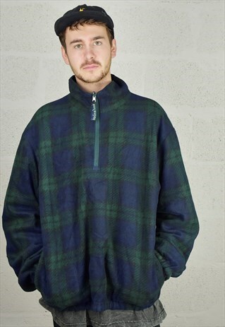 90S TOMMY HILFIGER GOLF REVERSIBLE FLEECE/SPORTS HALF ZIP