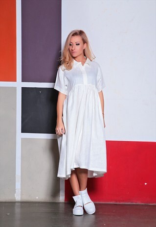 SHIRT DRESS / MIDI DRESS / COLLAR DRESS / BOHO DRESS