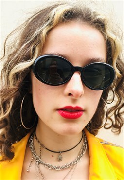 Vintage Black Round Sunglasses